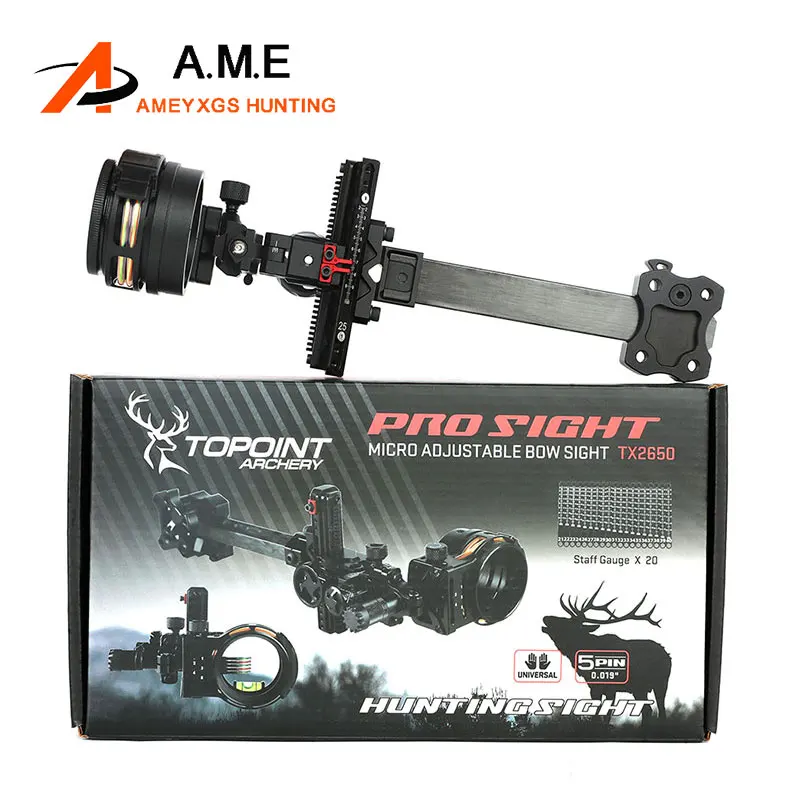 

Compound Bow 5 Pin Sight Archery 6" Carbon Fibre Extension Pole Left/Right Hand Universal for Bow Shooting Hunting Target Sight