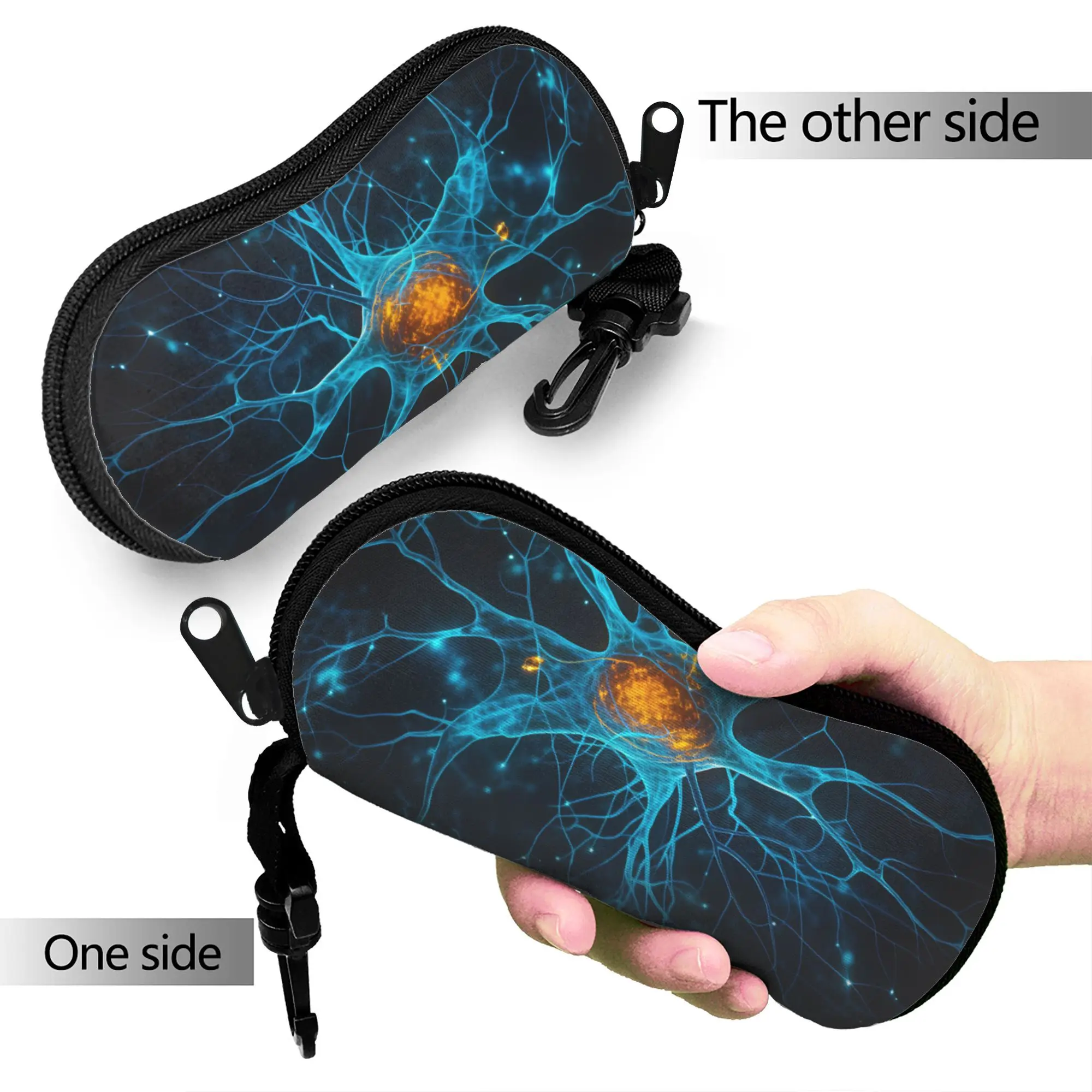 Neuro Brain Time! Let's Have Some Synapse Fun  Glasses Case  Zip Sunglasses Case Men Women Outdoor Glasses Box Vintage