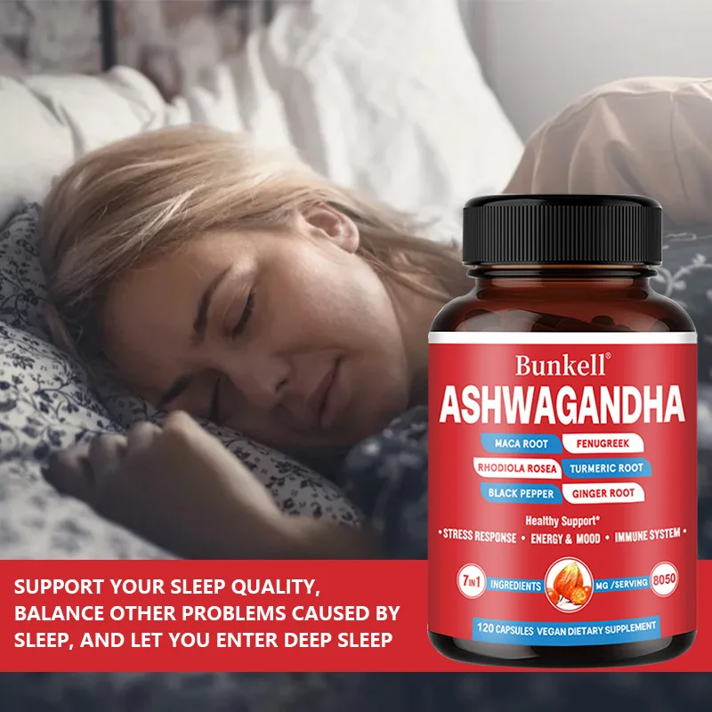 

7-in-1 Ashwagandha 8050 Mg - Energy Capsules for Men and Women, Improves Mood, Spirits and Vitality