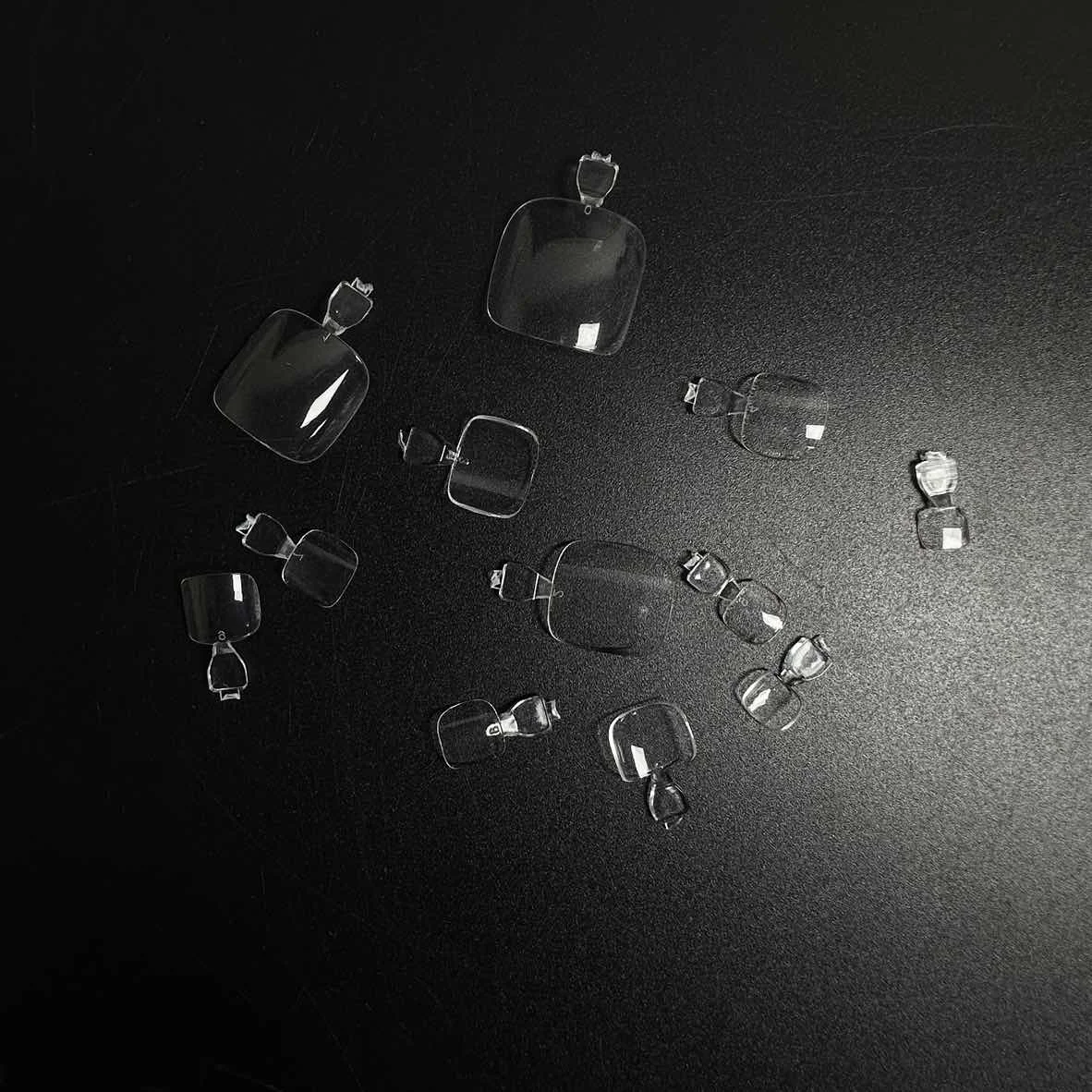 504Pcs Straight Half Toe Nail Tips Gel Tips ABS Full Cover Artificial Acrylic Toenails Press on Foot Toe Nails