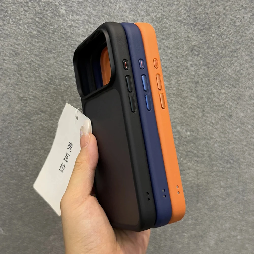 Luxuriöse neue Handyhülle mit Metallknöpfen, matt-transparent, für iPhone 18 17 Pro Max 18Pro 17Pro, Air Skin Feel, stoßfester Bumper, durchsichtige Abdeckung – Detail 5
