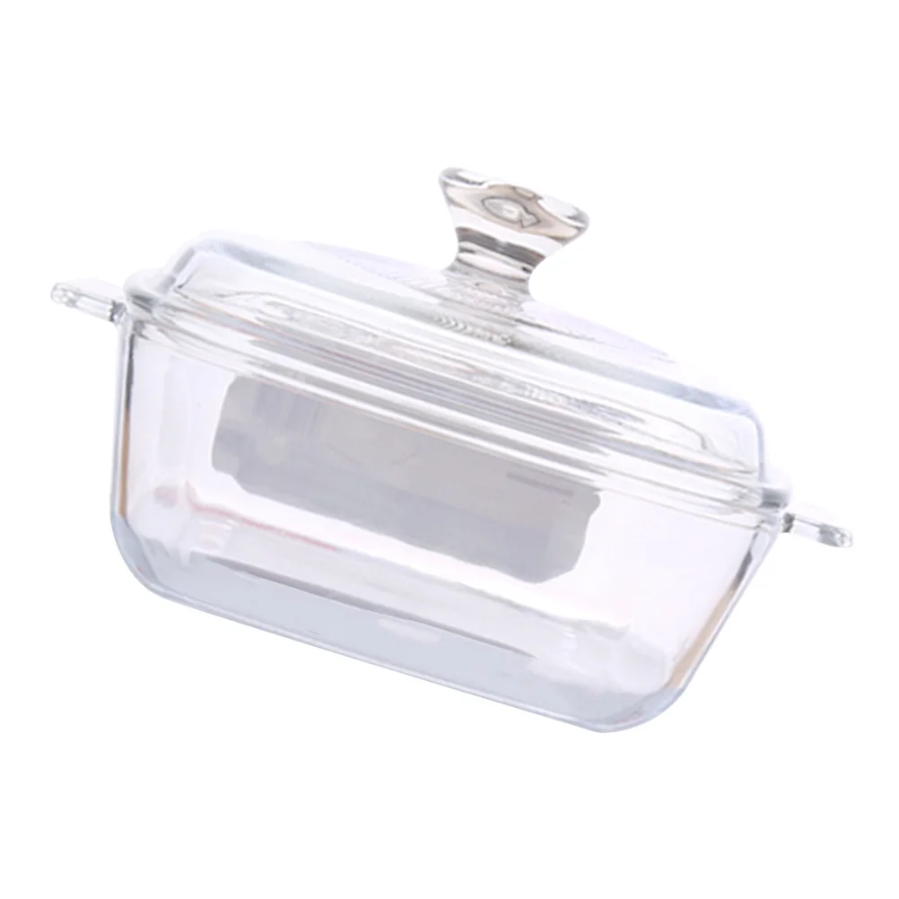 1 قطعة وعاء من الزجاج المقسى 1000 مللي آمن للميكروويف مقاوم للحرارة وعاء زجاجي للمطبخ للخبز والطبخ وتخزين الطعام الشفاف #2