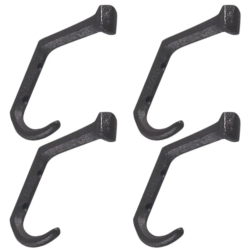 

4 Pcs Cast Iron Coat Hooks Vintage Wall Decor Hanging for Coats Keys Storage Corridor Garden Smooth Surface
