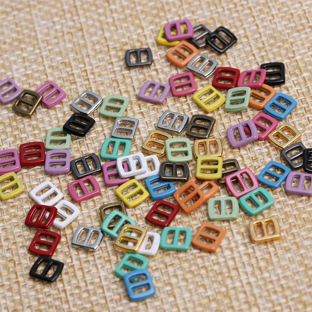 10pcs 5*6mm Doll Bags Buckles Diy Doll Buttons Mini Ultra-small Tri-glide Belt Buckle Shoes Accessories