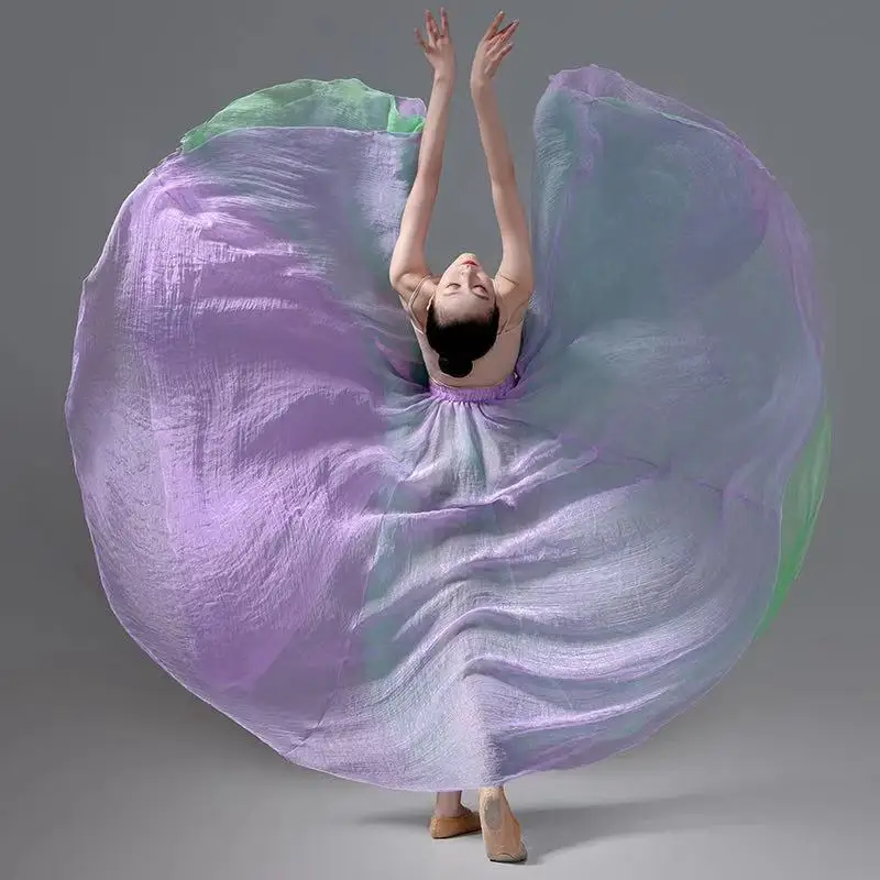 

Big Swing 720 Degrees Ballet Dance Skirts Women Elegant Gradient Flowy Skirt Gymnastics Practice Classical Dance Costume