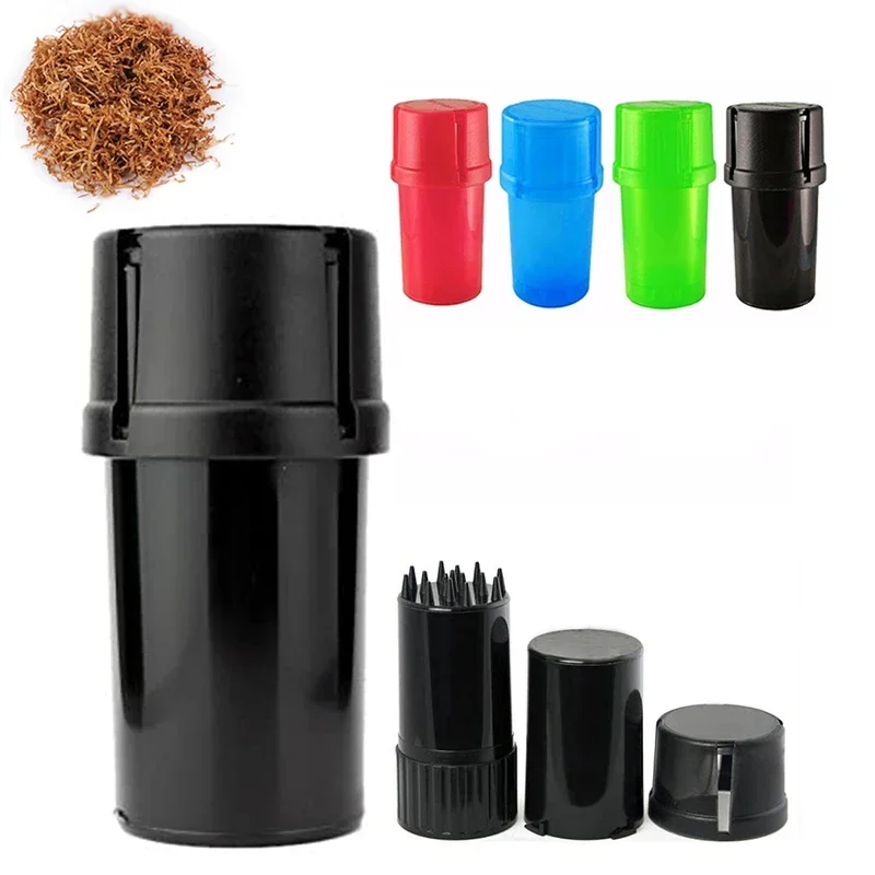 Portable Tobacco Spice Grinders Box Plastic Herb Crusher Cigarette Smoke Storage Case Smoking Accessories