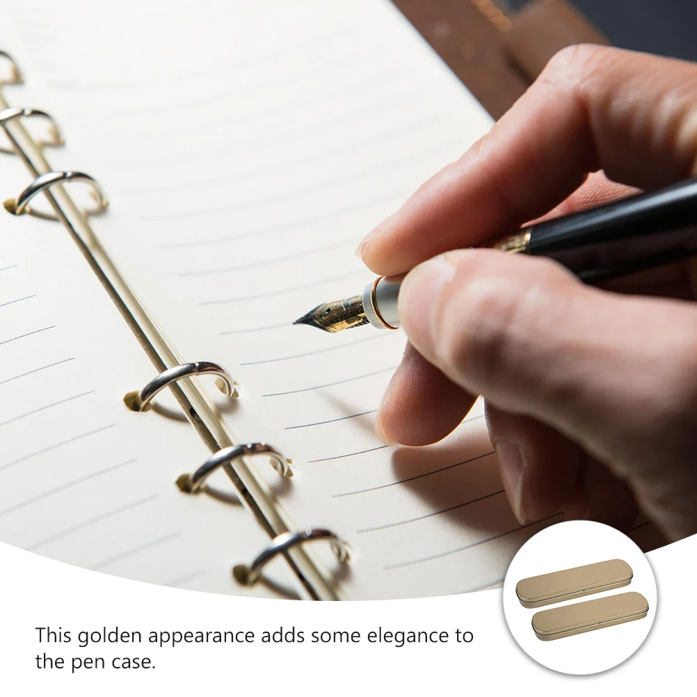 

2pcs Tinplate Pen Case Student Stationery Box Iron Pencil Storage Case Sponge Protection Multi-Functional Gift For Family