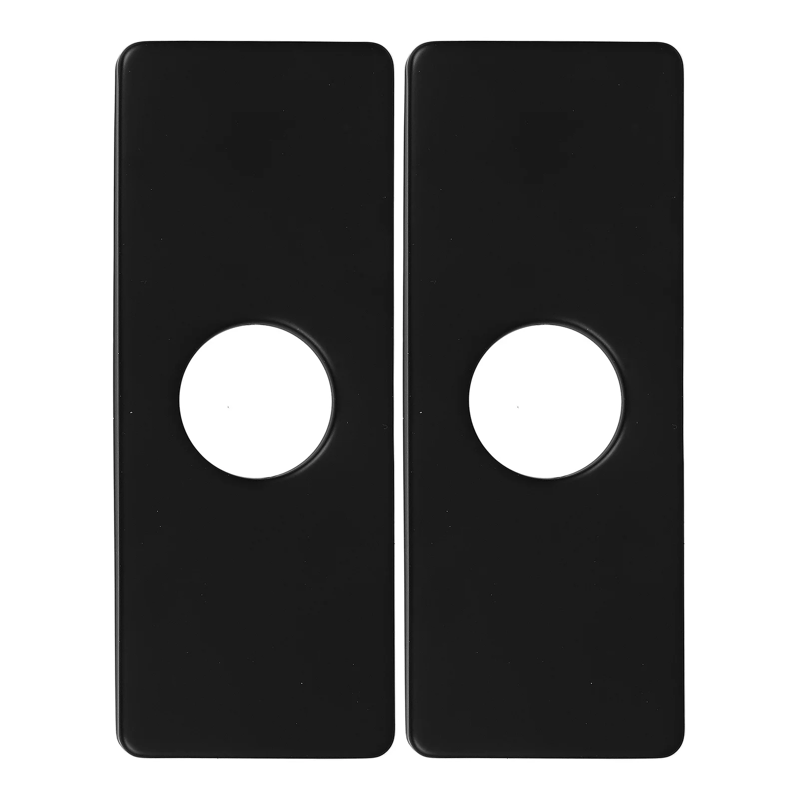 2 قطعة صنبور Escutcheons مستطيل الأسود بالوعة ثقب يغطي سطح من الفولاذ المقاوم للصدأ لوحة المطبخ الحمام صنبور ثقب غطاء