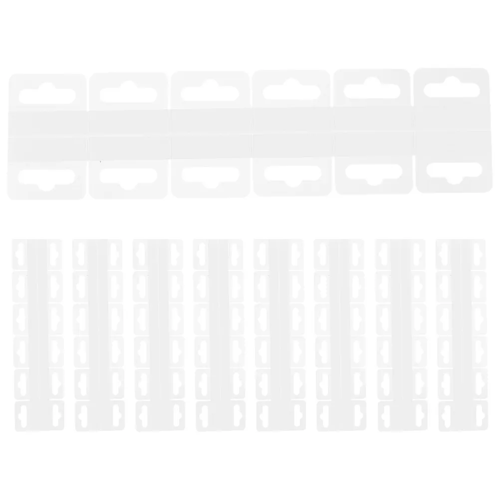 150Pcs PVC Clear Self Stick Hanging Tabs Heavy Duty Adhesive Display Hooks for Retail Stores Offices Garages Hang Tags Sticky