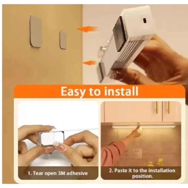 Rechargeable LED Bar Lights with Motion Sensor Dimmable Night Light Portable Induction Cabinet Lamp for Kitchen Room Type C