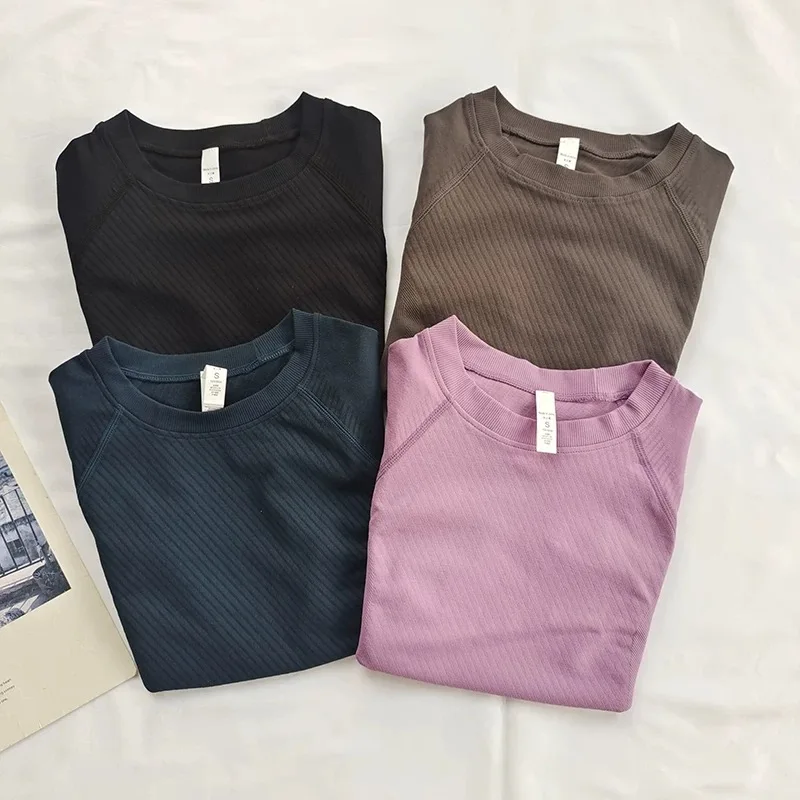 Damen Yoga Fitness Kurzarm-Shirt, Sommer Neu Atmungsaktiv Schnelltrocknend Schlankmachendes Yoga-Sport-T-Shirt – Detail 16