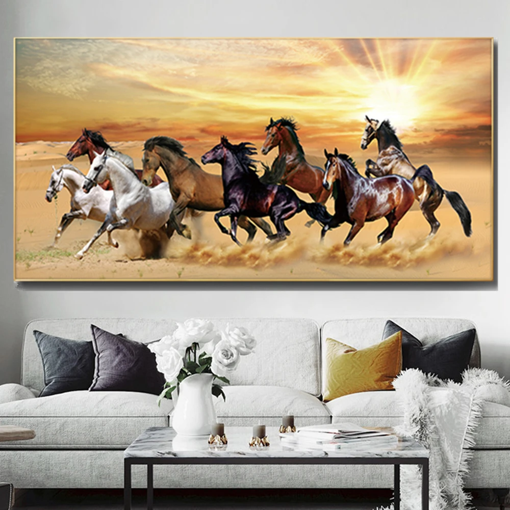 

Eight Running Horses DIY 5D Diamond Painting Full Drill Square Embroidery Mosaic Art Picture Of Rhinestones Home Decor Gifts