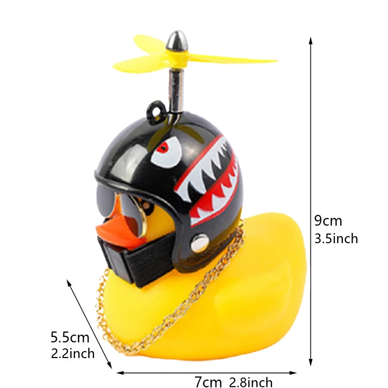 Car Cute Duck with Helmet Broken Wind Small Yellow Duck Bike Motorcycle Helmet Riding Cycling Decor Car Ornaments Accessories