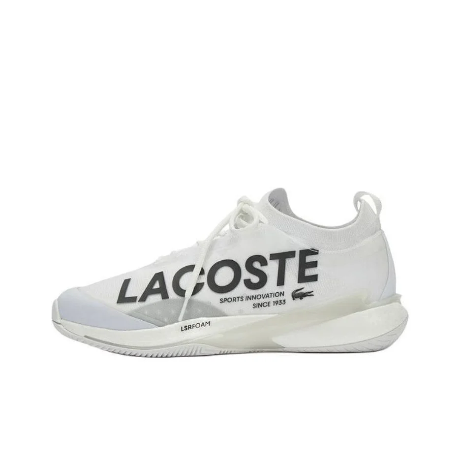 POIZON LACOSTE Tênis de cano baixo masculino branco