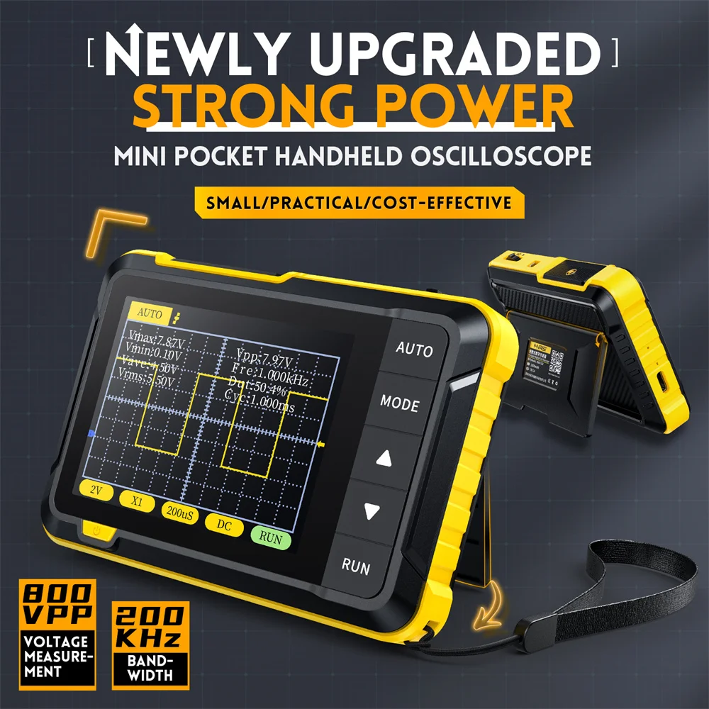 

DSO152 DSO153 New Mini Handheld Digital Oscilloscope Portable 2.5MSa/s 200KHz Analog Bandwidth 800 VPP with PWM Output