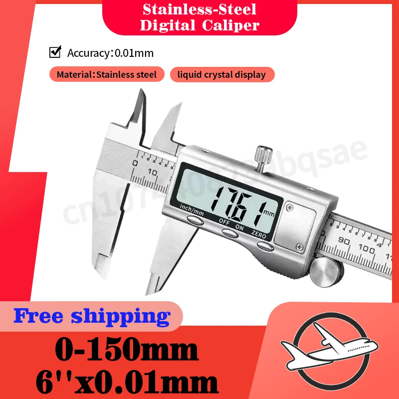 Stainless Steel Electronic Digital Vernier Caliper, 0-150Mm Measuring Range, 0.01mm High Precision Measuring Tool