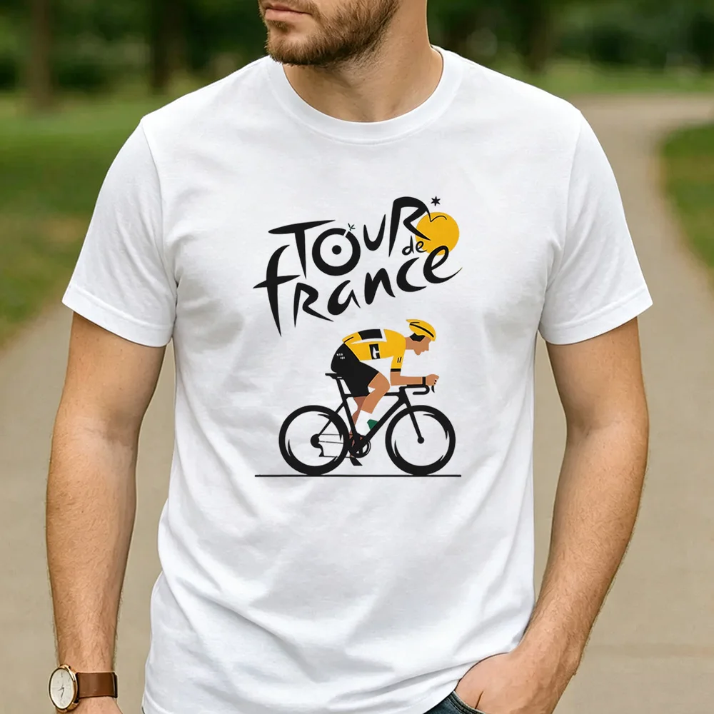 2026 Tour De France Yellow Jersey Cyclist Graphic Cotton T Shirt Unisex Retro Outdoor Road Bike Sports Casual Streetwear Tee