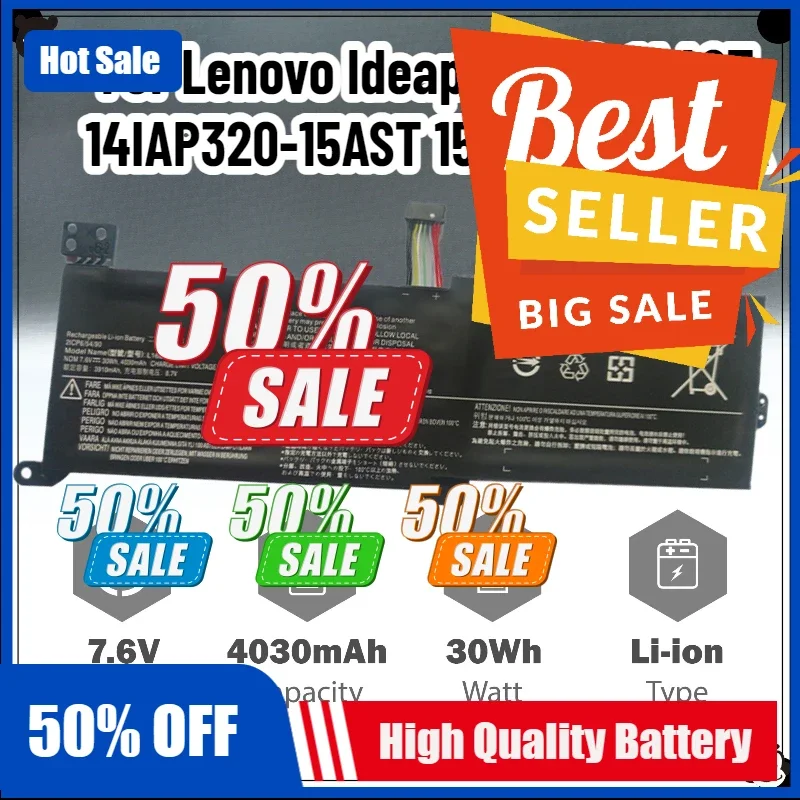 

New 7.6V 4030MaH Laptop Battery For Lenovo Ideapad 320-14AST 14IAP320-15AST 15IKB 320-15ISK L16M2PB1