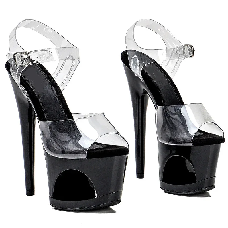 LAIJIANJINXIA PVC Uppre New Color High Heel Sandals 17cm /7inch Sexy Model Show Shoes And Pole Dancing Shoes 009