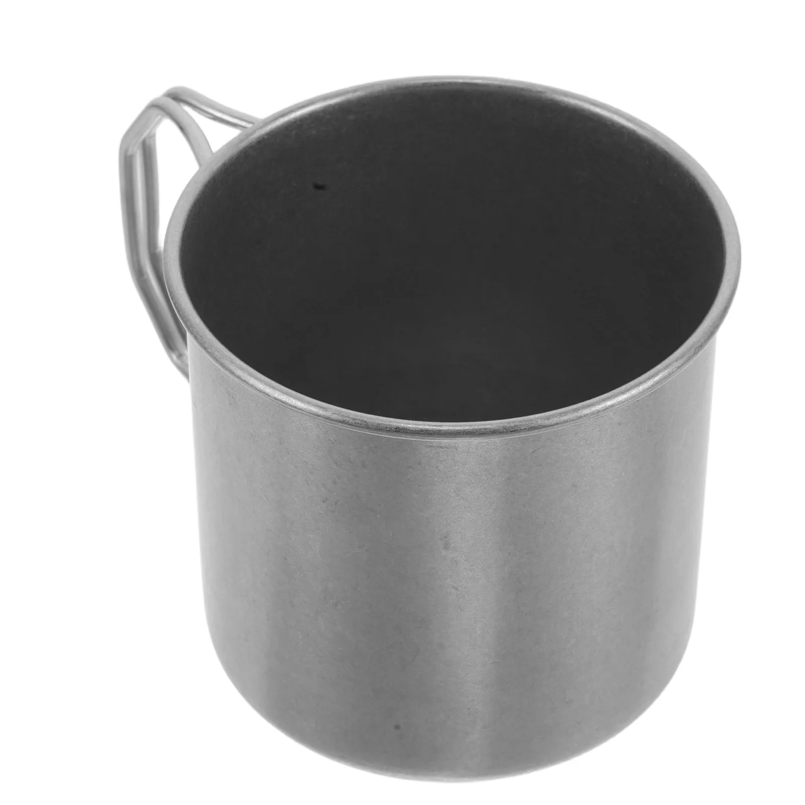 300Ml Folding Stainless Steel Camping Mug Retro Finish 8Cm Foldable Handle Portable Outdoor Hiking Backpacking Drinking Cup