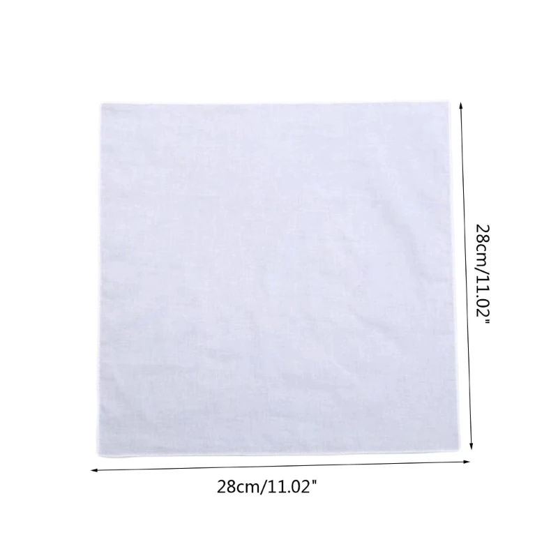 Pañuelo blanco para mujer, pañuelos bordados, pañuelo cuadrado algodón y lavable