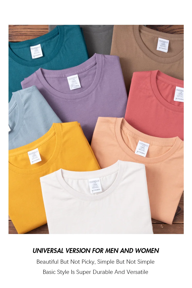 Gekämmte Baumwolle Tees Solide Tops Frau Männlich Custom Team Uniform Klasse Kleidung Sommer Marke Anpassung Herren T-shirts – Detail 7