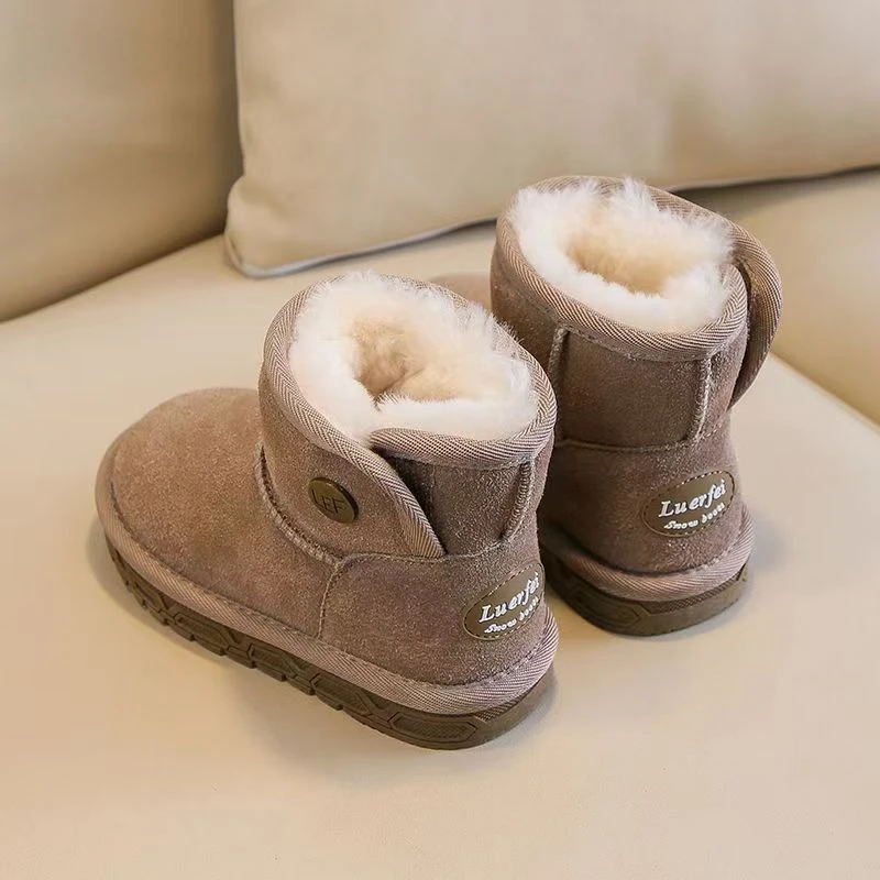 

Kids Winter Snow Boots Warm Fleece Lined Waterproof Non Slip Thick Sole Boys Girls Outdoor Shoes for Cold Weather