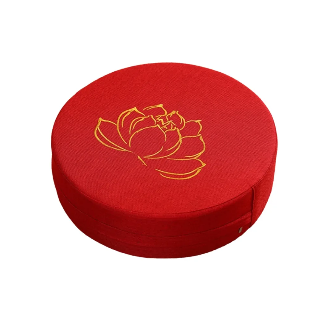 

Japanese-style Yoga Meditation Cushion Embroidered Lotus Thickened Seat Cushion Washable Removable Backrest Pillow Living Room