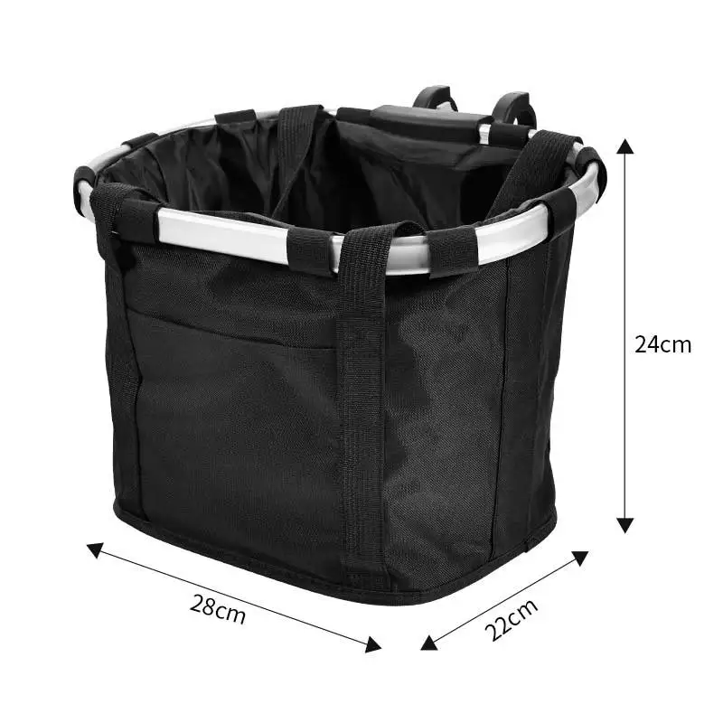 Bicycle Front Basket Bike Small Pet Dog Carry Pouch 2in1 Detachable MTB Cycling Handlebar Tube Hanging Fold Baggage Bag 5KG Load image 5