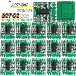 1-20PCS PAM8403 Audio 2x3W PAM 8403 Mini Digital Power Amplifier Board for Class D Stereo Audio Amplifier Module 5V Power