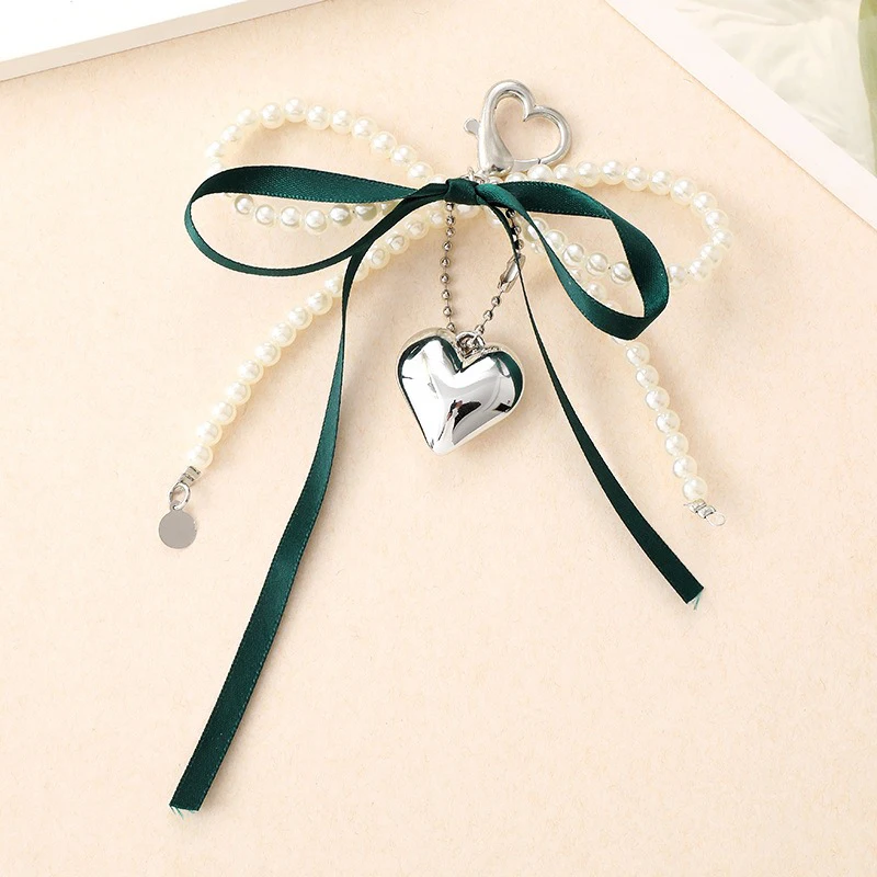 الإبداعية اللؤلؤ الشريط القلب المفاتيح الهاتف المحمول اللاسلكية سماعة حالة قلادة إكسسوارات جذابة النساء شنطة هدايا سلسلة معلقة