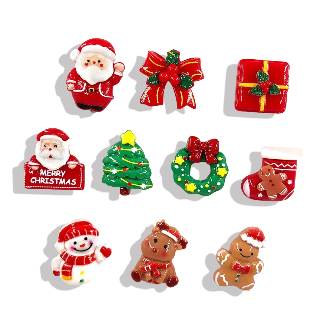 10pcs New Christmas Snowman Gift Figurine Resin Refrigerator Fridge Magnet Whiteboard Sticker Diy Decoration Kitchen Accessories