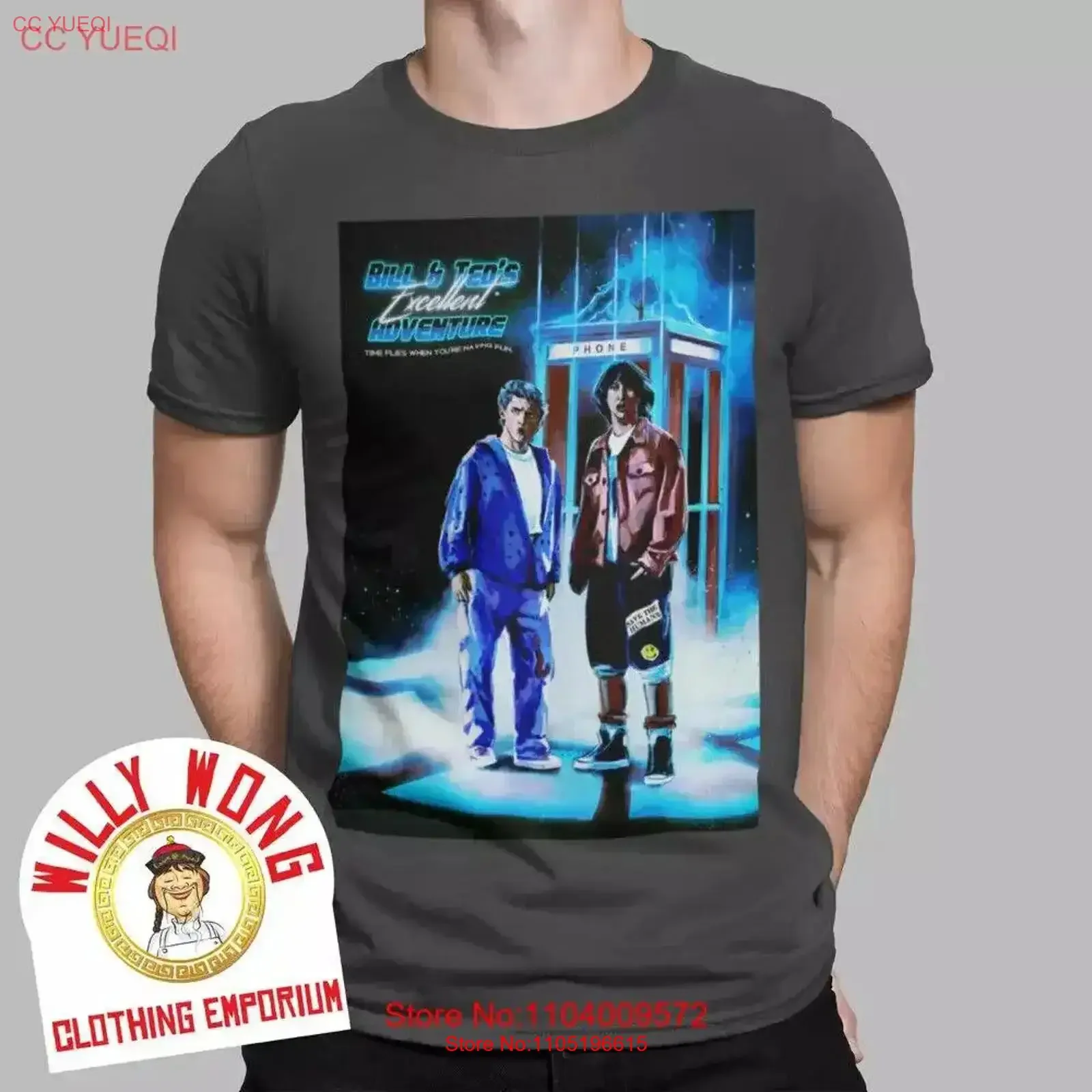 تي شيرت Bill Ted Be Excellent لبعضنا البعض، ملابس Wyld Stayllns Retro Blue Vintage مغسولة كاجوال مريحة وناعمة #1