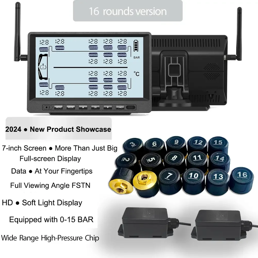 Penjualan Terlaris Sensor Sistem Pemantauan Tekanan Ban TPMS Roda 8 12 16 22 Otomatis 433.92Mhz Trailer Tekanan Ban Truk RV