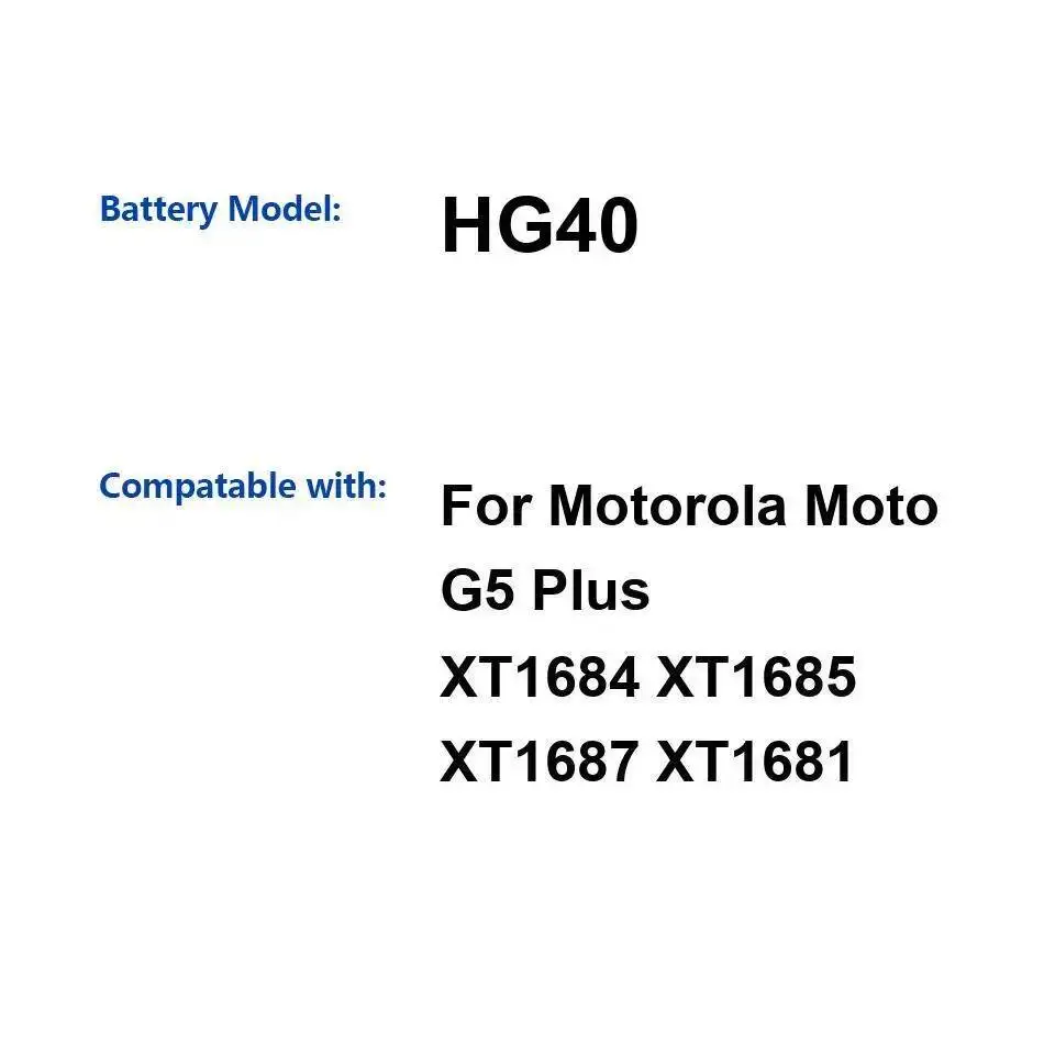 

Аккумулятор для мобильного телефона HG40 3500 мАч для Motorola Moto G5 Plus XT1684 XT1685 XT1687 XT1681, высокая емкость