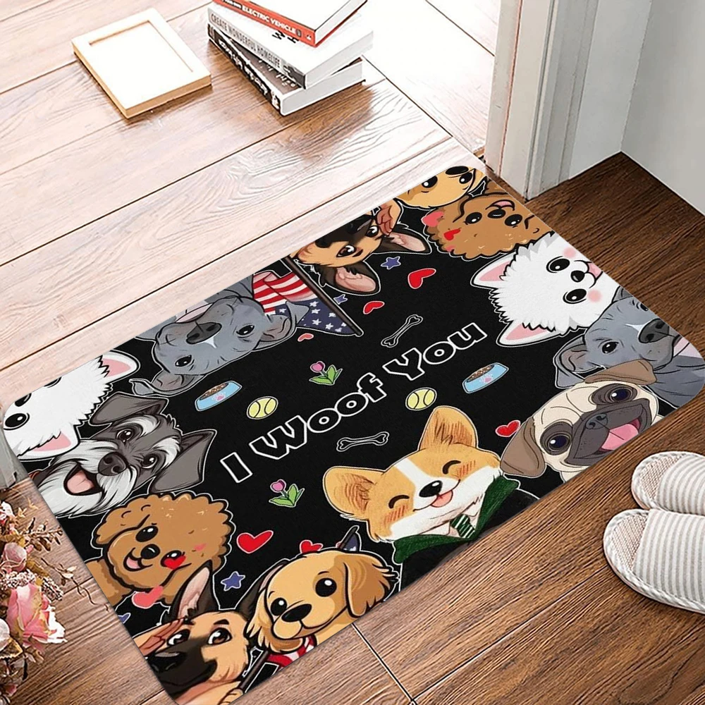 Welpen Hund Fußmatte Kawaii Französische Bulldogge Rutschfeste Schlafzimmer Küche Fußmatte Polyester Home Teppich Bauernhaus Herbst Dekor Teppich