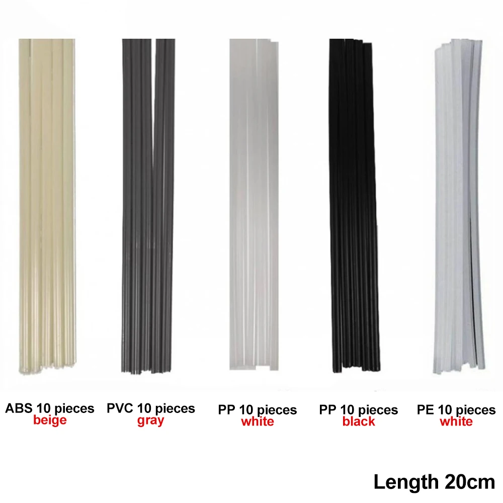 Imagem -04 - Plastic Welding Rods Conjunto Kits Polipropileno Welding Sticks pp pe Pvc Abs Ferramentas de Reparo do Pára-choques do Carro para o Soldador Plástico 20cm 50 Pcs