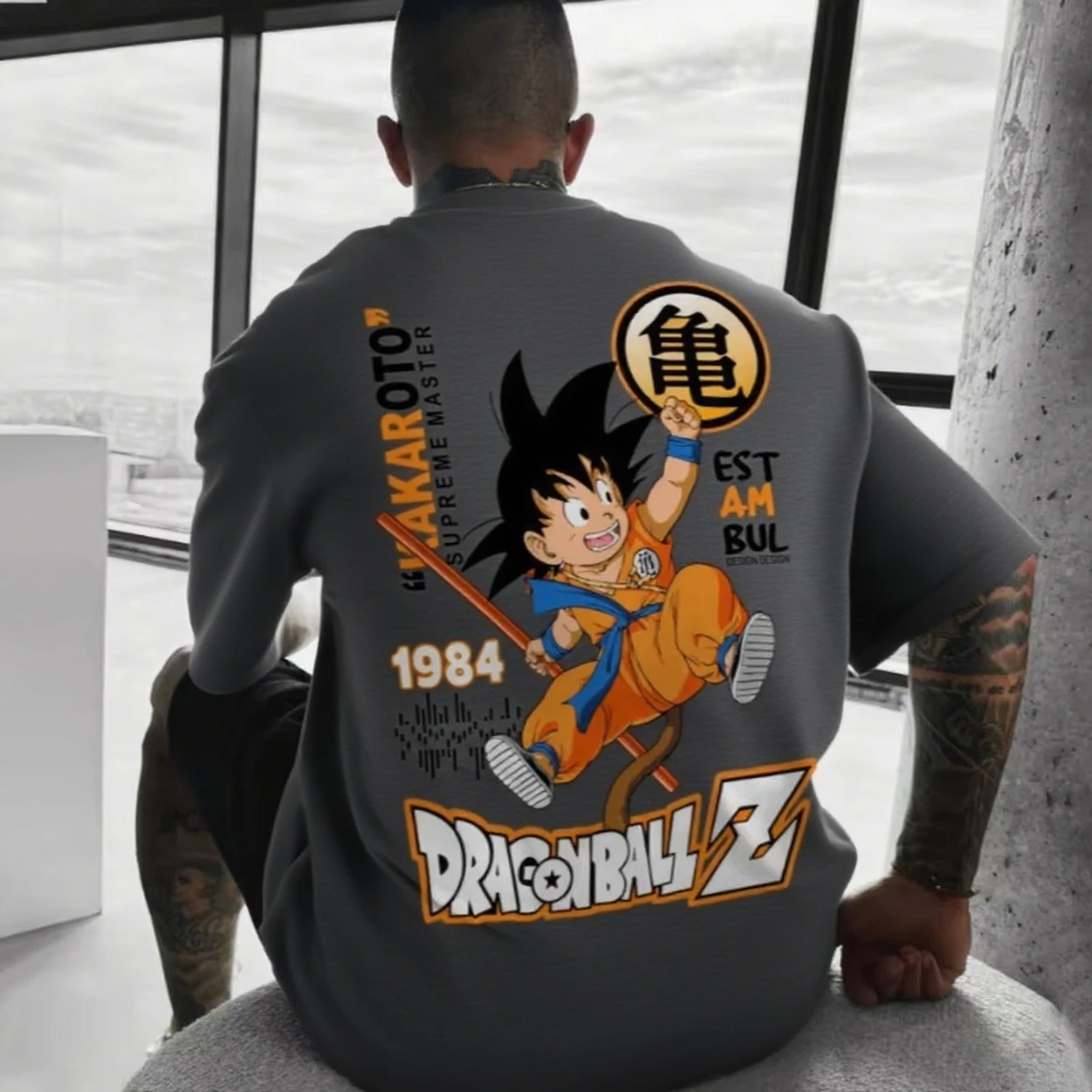 드래곤볼 Z 애니메이션 손오공 코스프레 청소년 남성 오버사이즈 티셔츠 패션 프린트 여름 면 반팔 상의 캐주얼 의류 남성 선물