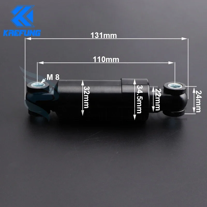 E-Bike 110mm Aluminum Rear Shock Absorber Suspension  750lbs for Folding Scooter 49cc Pocket Bike Mini ATV Scooter Electric Bike