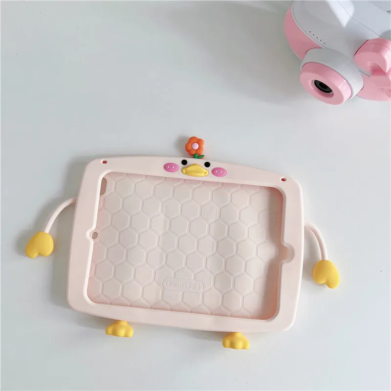 Kids Case voor Samsung Galaxy Tab A9 8.7 "X110 A9Plus 11" X210 Schokbestendig Siliconen Leuke Cartoon Kip Soft cover met Kickstand