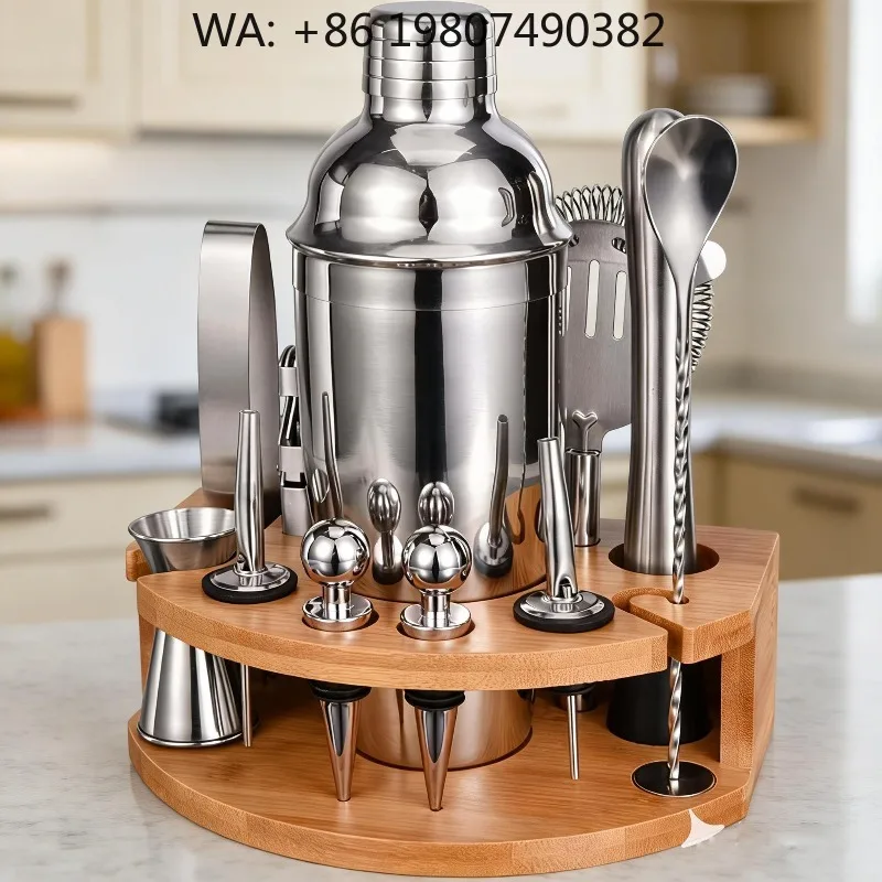 Professional Home DIY Mixology Bar Kit, 12Pcs Stainless Steel 750ml Cocktail Shaker Full Bartender Tools For Party Hotel Drink M