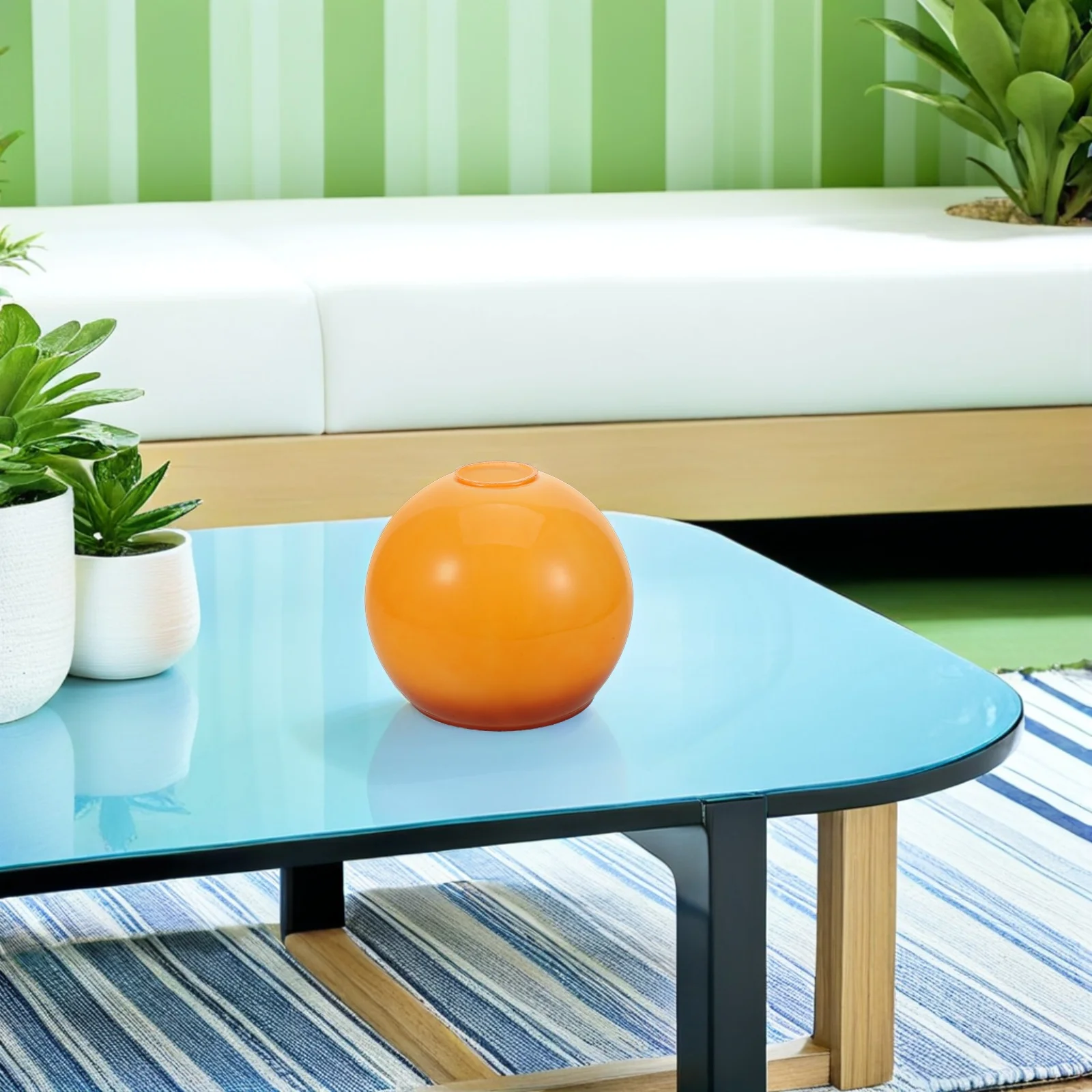 استبدال عاكس الضوء الزجاجي E27 ثقب مزدوج كرة مستديرة قلادة ضوء لغرفة الطعام غطاء ديكور ضوء دافئ ناعم #1