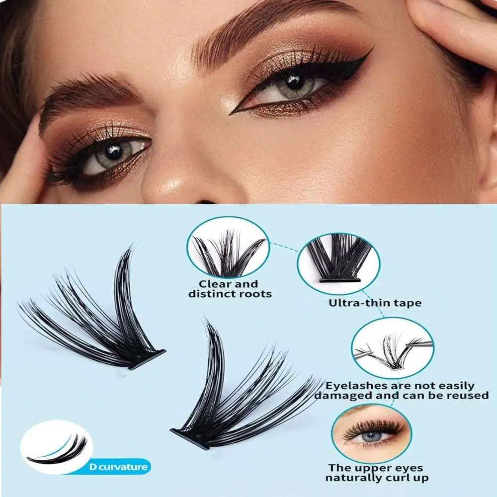Natural Look False Eyelashes 3D Volume Wispy Style DIY Lash Extension Kit Fluffy Clusters Volume Fans 3D Faux Mink Lash