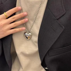Women's Heart Pendant Fashion Punk Jewellery Girl Party New Design Gift Metal Chain Necklace