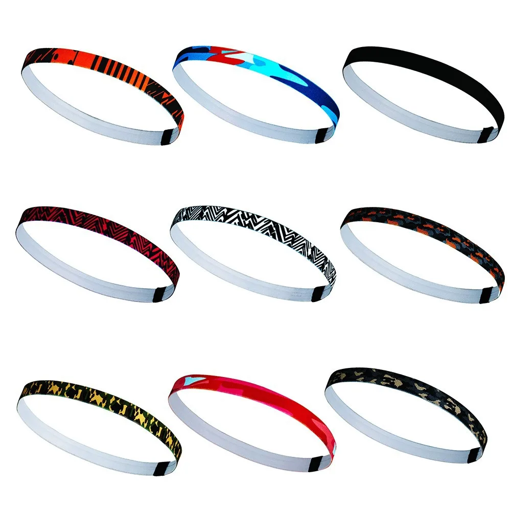 Anti-slip Silicone Sweatband Sweat-absorbent Gym Headwrap for Fitness Sports Headband of Running Tennis Unisex Workout Accessory