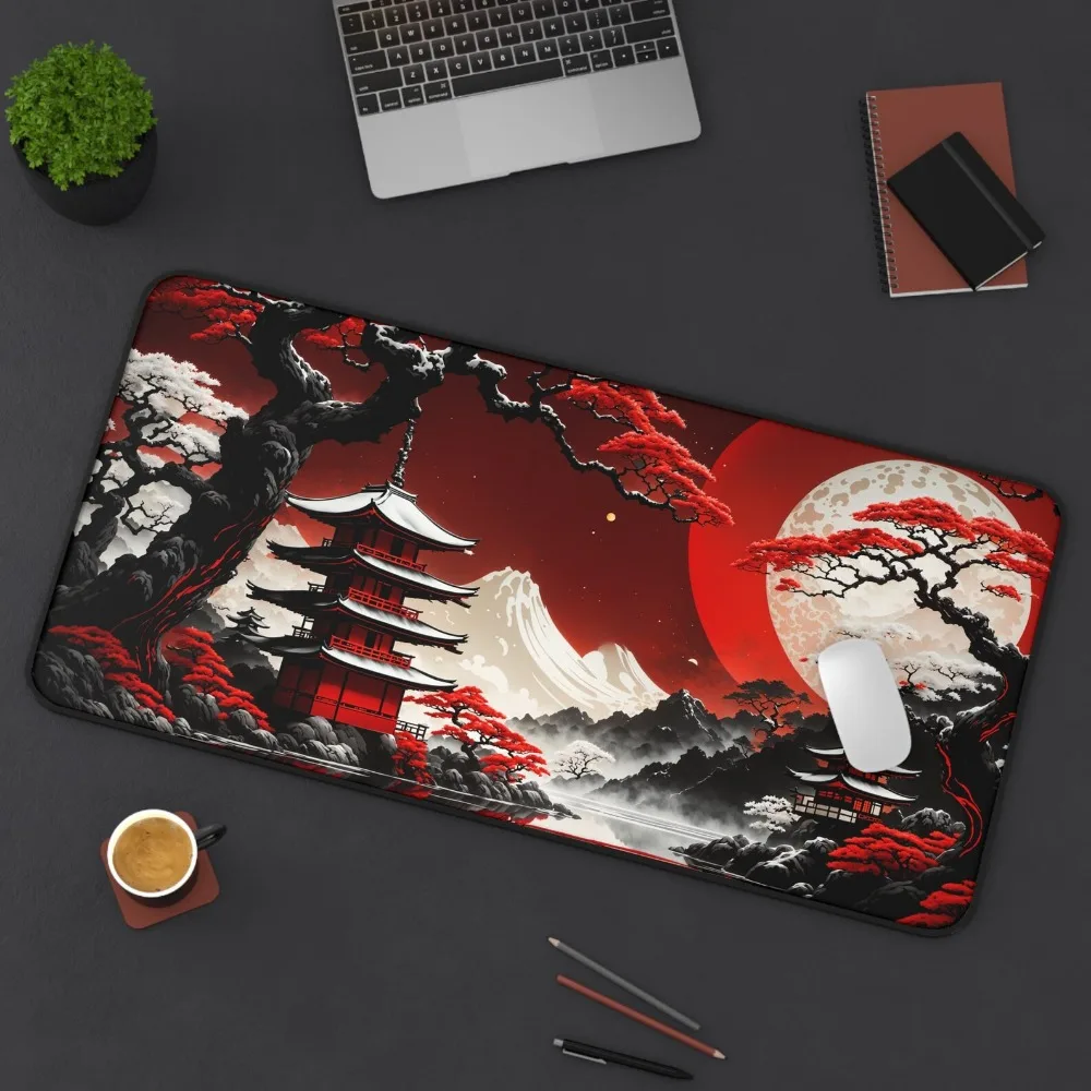 Red & black art landscapes large Mouse Pad anti-slip Durable Desk Mat PC office accessories keyboard mousemat tapis de bureau