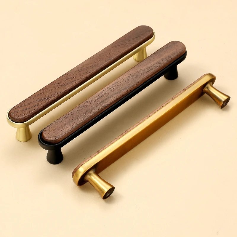 Küchenschrank, Schminktisch, Holzmöbelgriffe, Walnuss-Schranktür-T-Griff, Holzknöpfe, Schubladengriffe für Kleiderschrank und Schrank – Detail 2