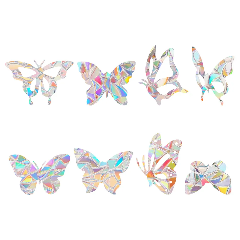 

6 Pcs Rainbow Prism Decorative Stickers UV Resistant Window Applique Safety Bird Decals Pvc Anti-collision House Removable