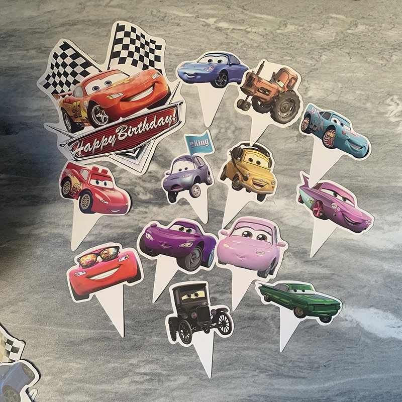 

McQueen Cake Toppers Lightning Birthday Cakes Decorate Boys Birthday Cupcake Topper Kids Birth Baby Shower Party Supply