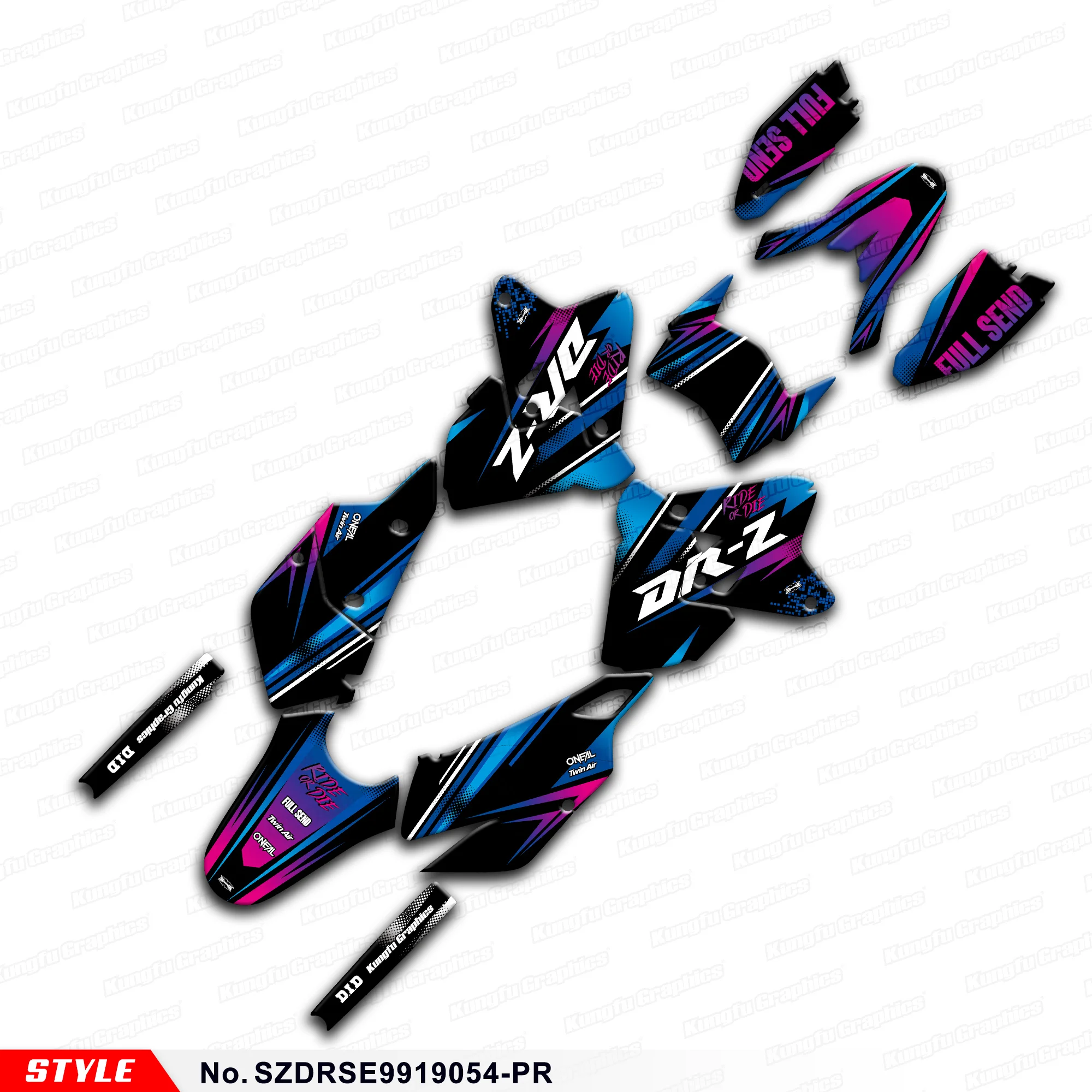 Adhesive Sticker Skin Graphics for DRZ400SM DRZ400E DRZ 400 SM Enduro DRZ400 SM E KLX 400R,  SZDRSE9919054-PR